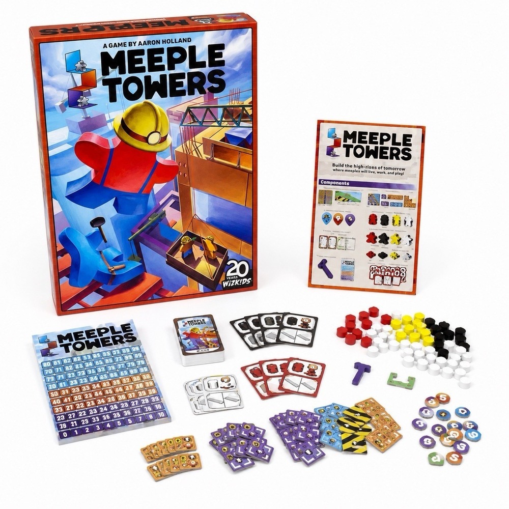 Meeple Towers Board Game WizKids 2020 Complete Unplayed Strategy Game